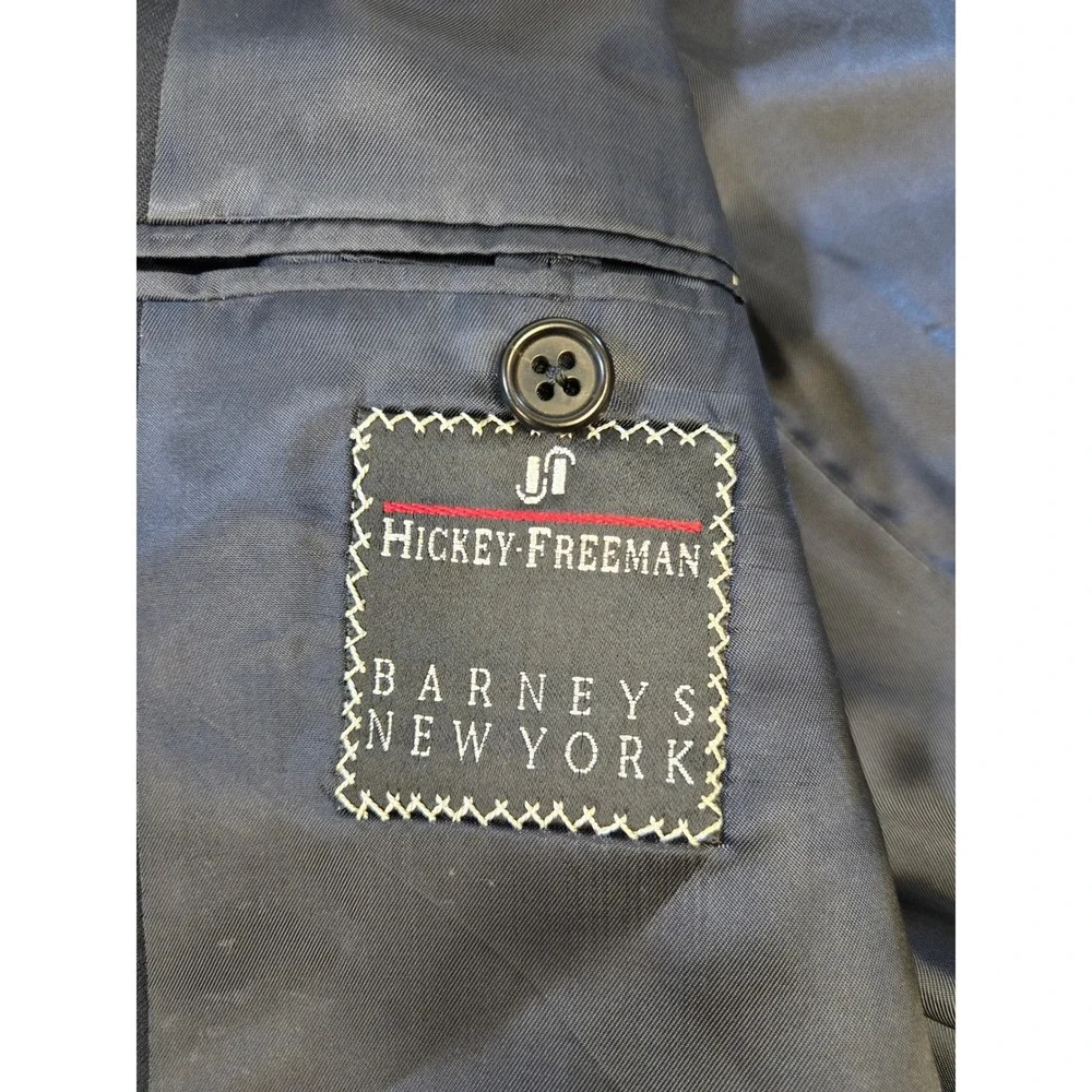 Hickey Freeman Barneys New York‎ Navy Wool Blazer Boardroom Gold Buttons 42R USA